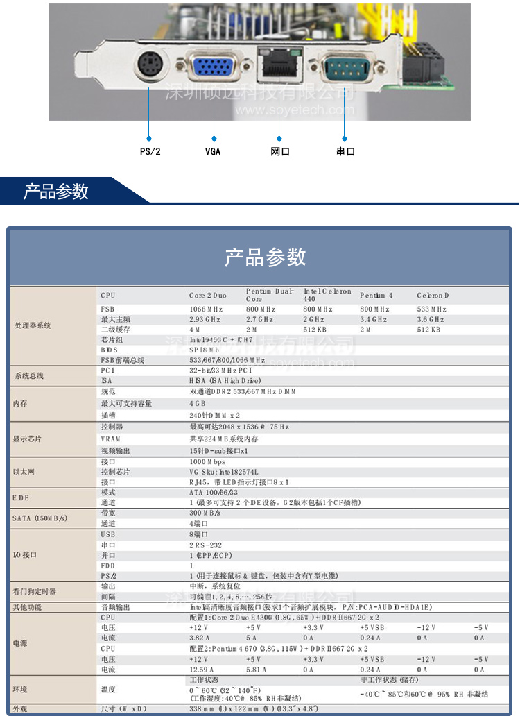 研華PCA-6010VG工控主板 LGA775 Intel? Core? 2 Duo單板電腦，帶雙千兆和DVI接口