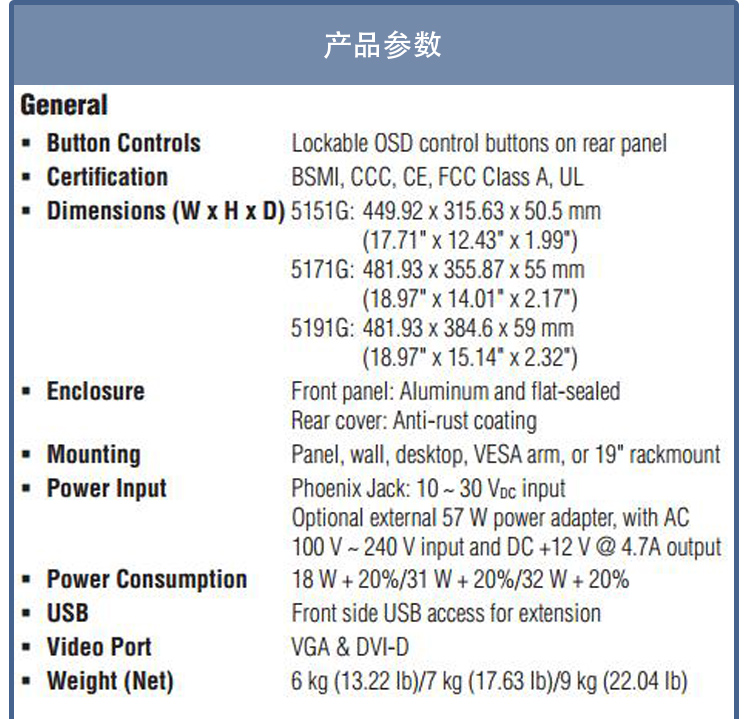 全新研華 工業(yè)等級平板顯示器FPM系列 15寸工業(yè)顯示器 FPM-5171G