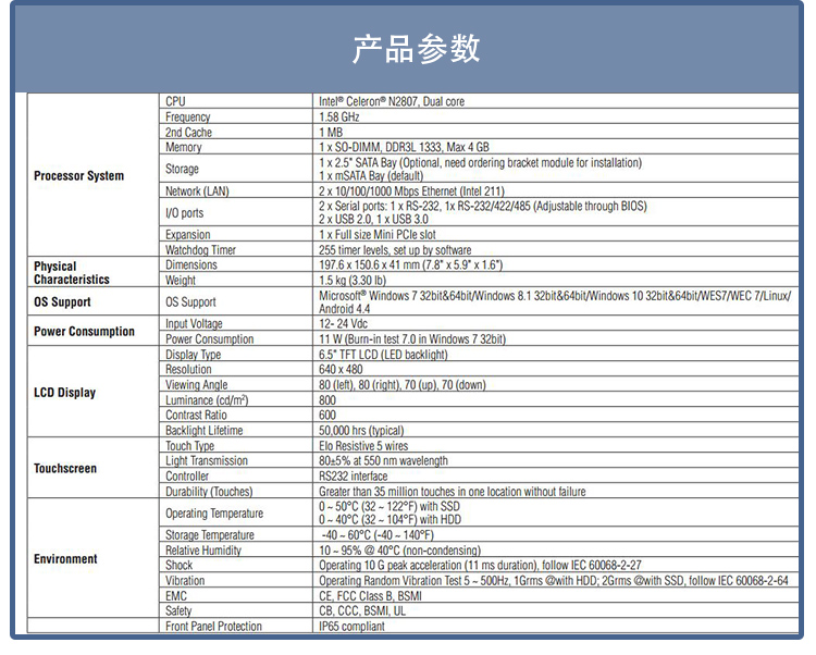 全新研華 嵌入式無風(fēng)扇工業(yè)平板電腦 無噪音低功耗 PPC-3060S