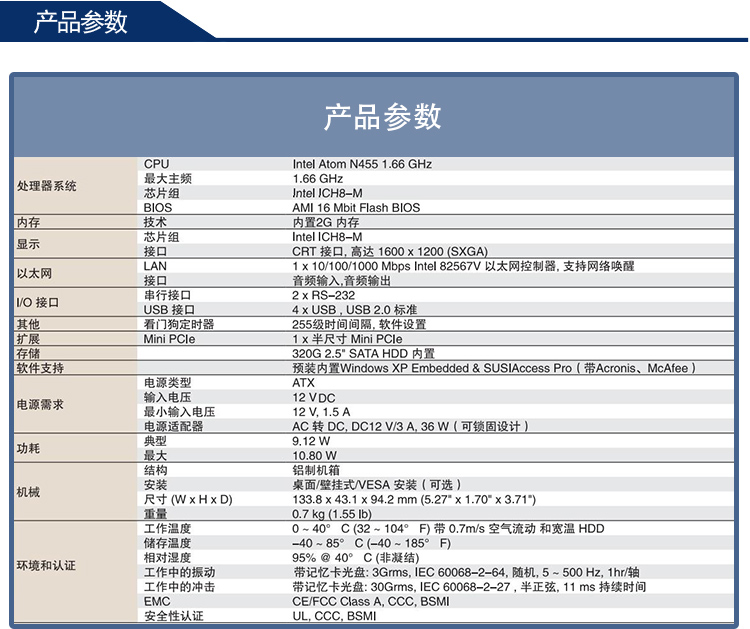 全新研華 無風扇嵌入式工控機 超緊湊ARK-1000系列 ARK-1120LX