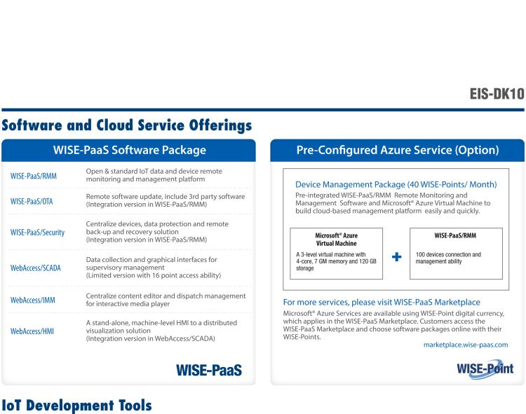 研華EIS-DK10 研華EIS-DK10，邊緣計(jì)算系統(tǒng)套件，包含整套物聯(lián)網(wǎng)設(shè)備，可快速實(shí)現(xiàn) IoT 實(shí)驗(yàn)環(huán)境搭建，幫助產(chǎn)品快速開發(fā)。