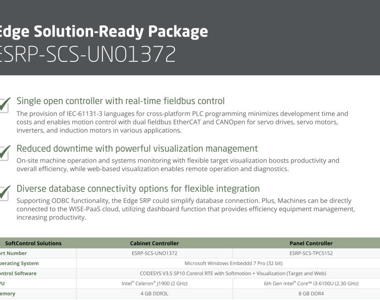 研華ESRP-SCS-UNO1372 Real-time SoftPLC & SoftMotion Cabinet Controller