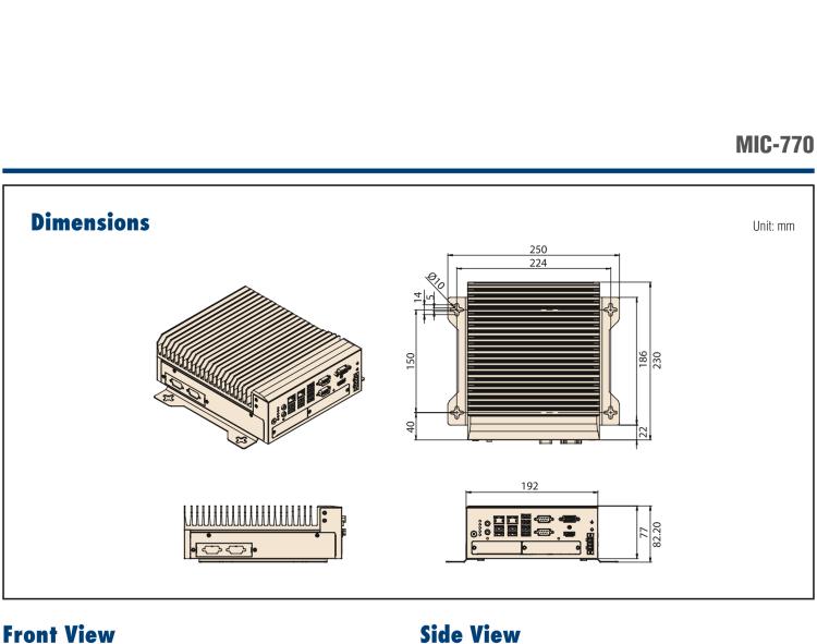 研華MIC-770 Intel? 第八/九代Core? i 臺(tái)式機(jī)處理器 (LGA 1151)緊湊型無(wú)風(fēng)扇系統(tǒng)