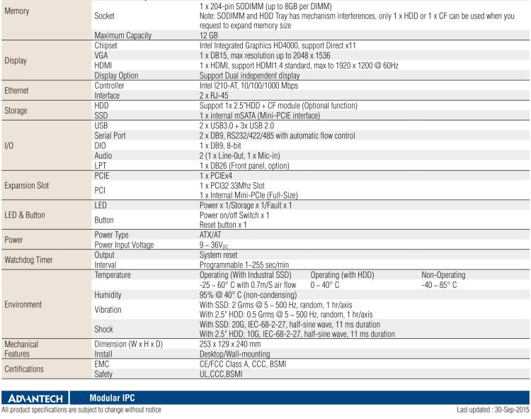 研華ARK-5420 Intel? 第三代 Core? i 處理器無風(fēng)扇嵌入式工控機(jī)，支持 PCIEx4 & PCI