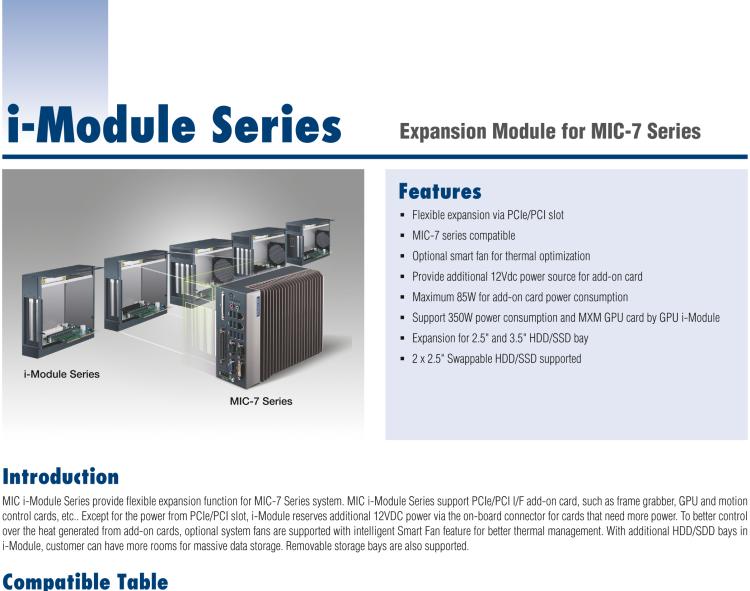 研華MIC-75S00 MIC-75S00 i-Module，兩個前置存儲托盤