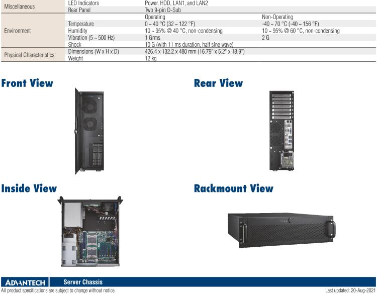 研華HPC-7320 3U用于EATX / ATX / MicroATX主板的短機箱,機架式/壁掛式/塔式底盤