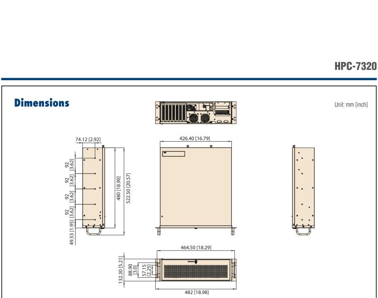 研華HPC-7320 3U用于EATX / ATX / MicroATX主板的短機箱,機架式/壁掛式/塔式底盤