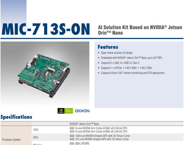 研華MIC-713S-ON AI Solution Kit Based on NVIDIA? Jetson Orin? Nano