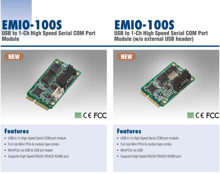 研華EMIO-100S 高速串行 COM 模塊，1 路，USB I/F