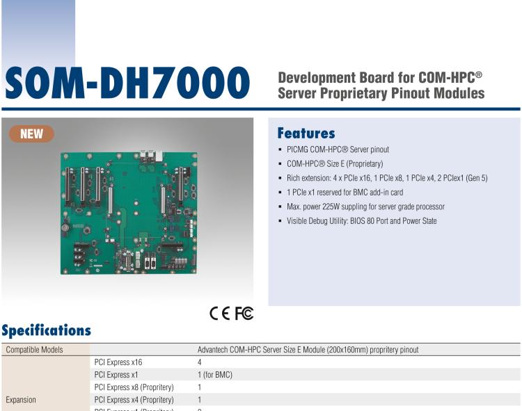 研華SOM-DH7000 COM-HPC Server Size E 模塊載板（專(zhuān)有）