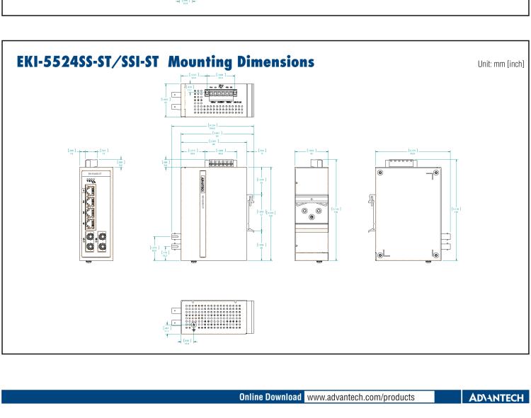 研華EKI-5524MMI 2光4電百兆ProView(組態(tài))系列工業(yè)以太網(wǎng)交換機(包含單模/多模、SC/ST接口)