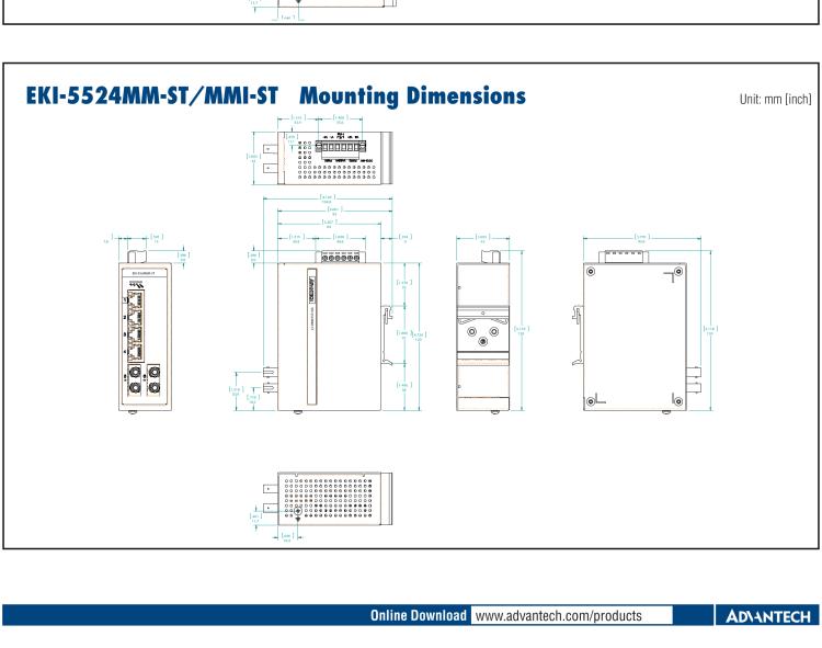 研華EKI-5524MMI 2光4電百兆ProView(組態(tài))系列工業(yè)以太網(wǎng)交換機(包含單模/多模、SC/ST接口)