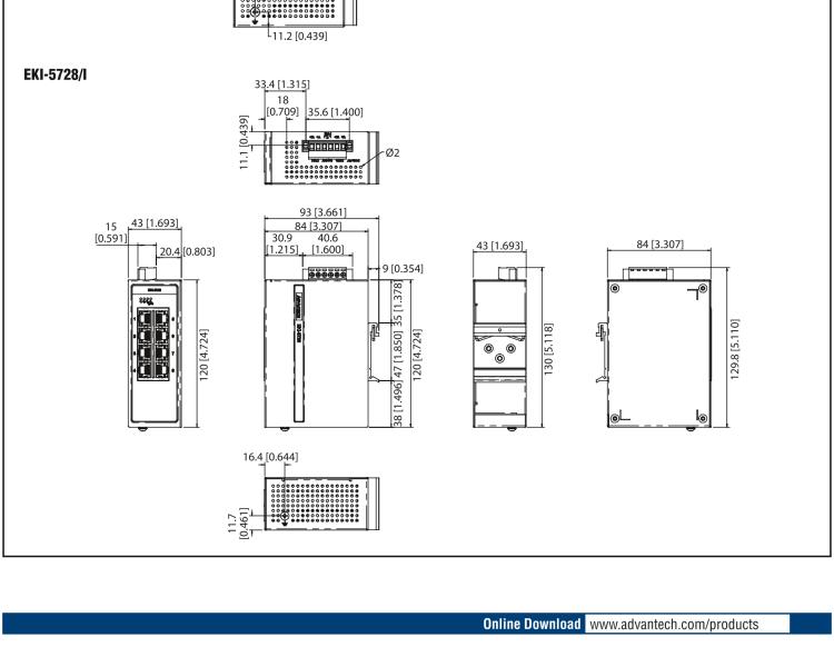 研華EKI-5725I 5端口千兆ProView（組態(tài)）系列寬溫型工業(yè)以太網(wǎng)交換機(jī)