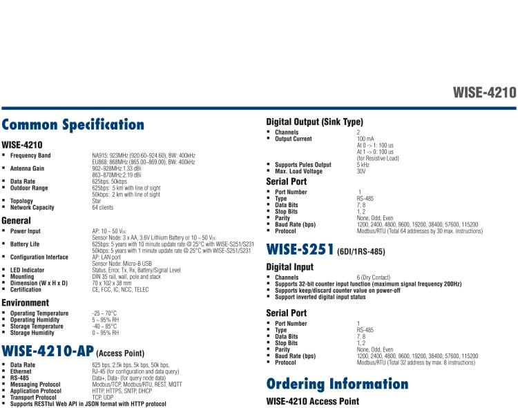 研華WISE-4210-S231 帶有溫濕度傳感器的LPWAN無線傳感器節(jié)點