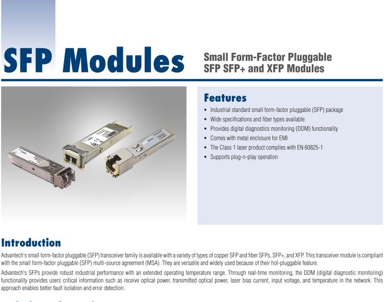 研華SFP-XSM-10K IE-SFP+LR/10G-ED，單模1310-LC 10KM （也被稱為BB-808-38601）