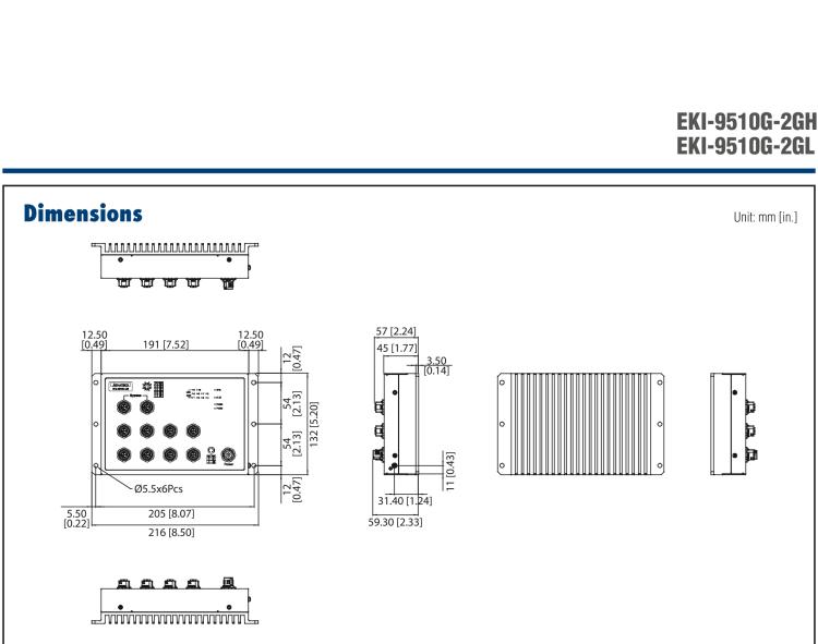 研華EKI-9510G-2GL EN50155 Unmanaged Ethernet Switch with 10xGE(2bypass), 24-48 VDC