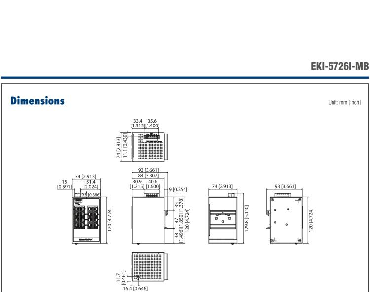 研華EKI-5726I-MB 16 port Entry-Level Managed Switch