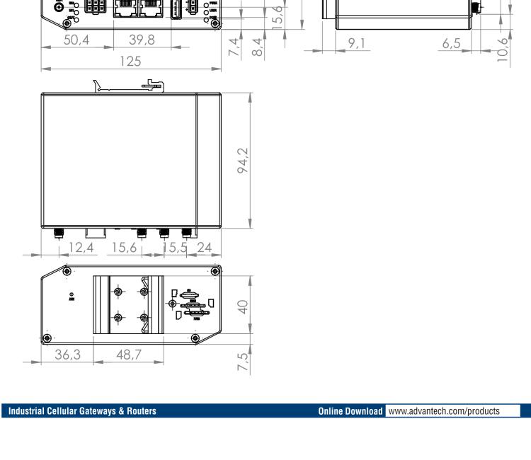 研華BB-SR31019420 SmartFlex, Global, 5x Ethernet, Wi-Fi, PoE PD, Metal, Without Accessories