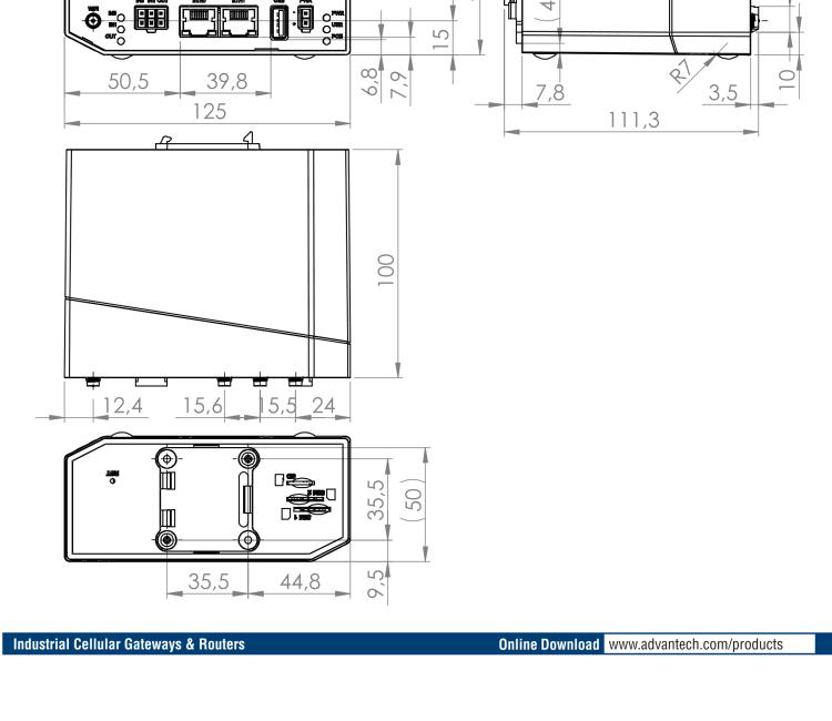 研華BB-SR31010110 SmartFlex, Global, 5x ETH, WiFi, Plastic, No ACC