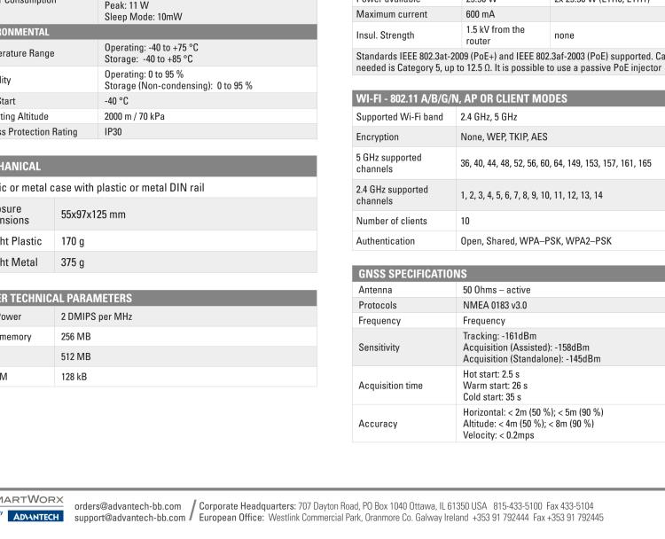 研華BB-SR30808425-SWH SmartFlex, AUS/NZ, 3x Ethernet, 1x RS232, 1x RS485, PoE PSE, Metal, International Power Supply (EU, US, UK, AUS)