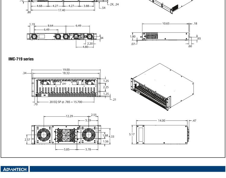 研華BB-850-10949-2DC 3 插槽 SNMP 可托管機箱，帶 2 個固定的直流電源