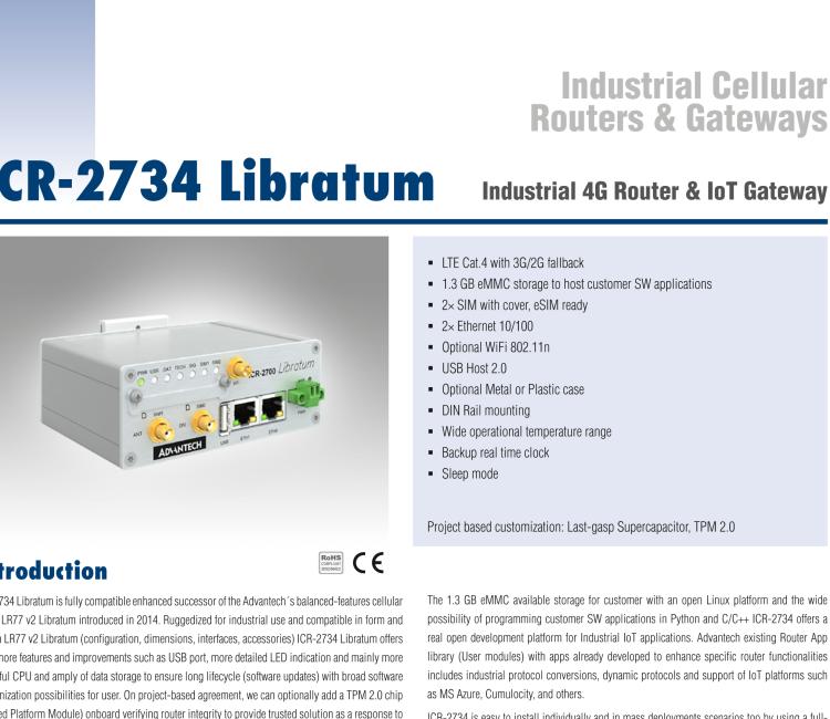 研華ICR-2734A02 ICR-2700, EMEA, 2× ETH, USB, Metal, UK Power supply