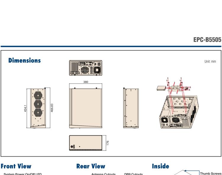 研華EPC-B5505 適配Intel? 第6/7代 Core ? i/Xeon E3系列處理器，搭載H110芯片組。標(biāo)準(zhǔn)4U上架，廣泛適用于各種行業(yè)。