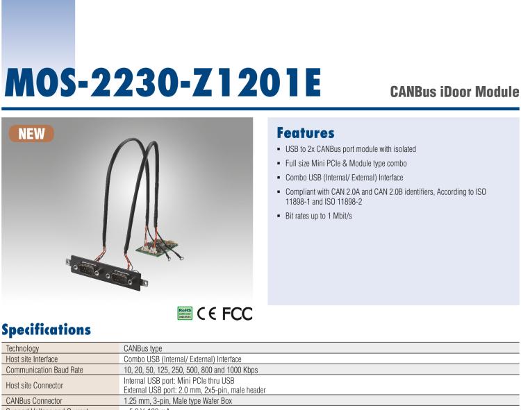 研華MOS-2230-Z1201E CANBus iDoor Module