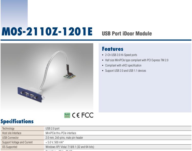 研華MOS-2110Z-1201E USB Port iDoor Module