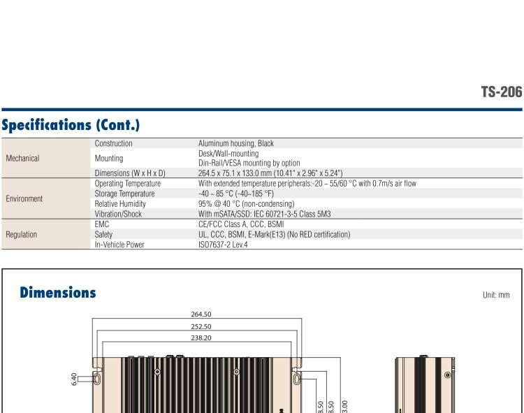 研華TS-206 車載全高清NVR w/4 PoE端口，第6代Intel Core i7 6600U /Core i5 6300U SoC無風(fēng)扇工控機(jī)