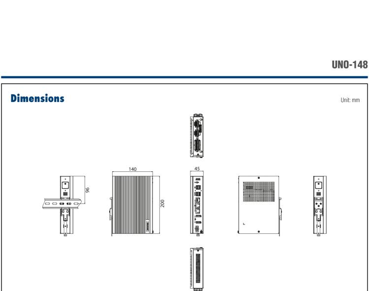 研華UNO-148 常規(guī)無風(fēng)扇DIN導(dǎo)軌控制器，采用第11代Intel? Core? i處理器