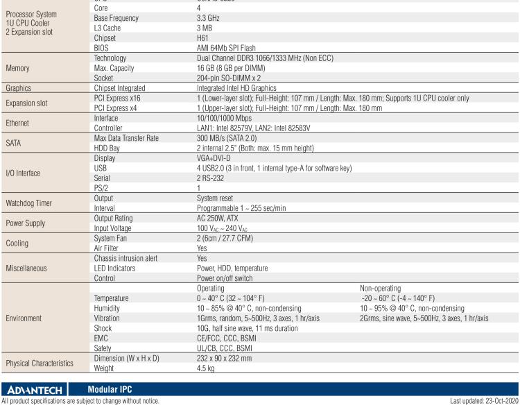 研華AiMC-3200 智能微型工控機(jī)，Intel Core i7/i5/i3 CPU,2 擴(kuò)展槽，250W 80 Plus PSU