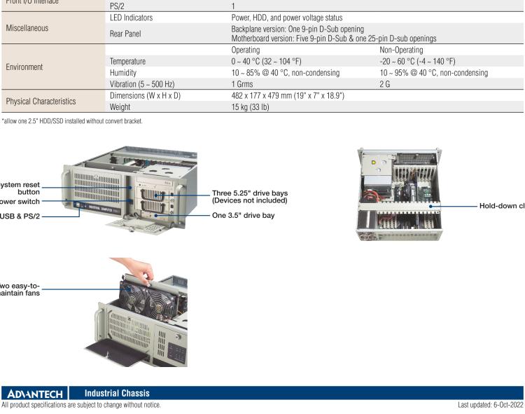 研華IPC-610-H 4U上架式機箱，支持LED指示 & 聲音警報通知