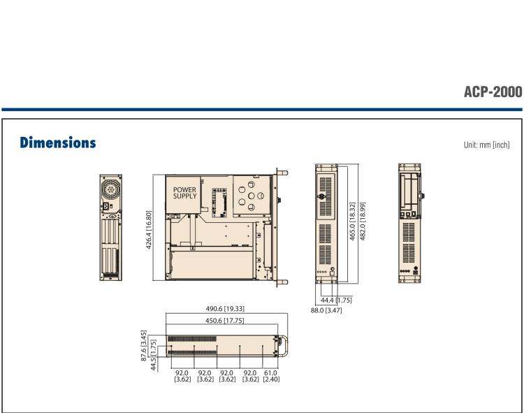 研華ACP-2000 2U 6槽上架式機箱