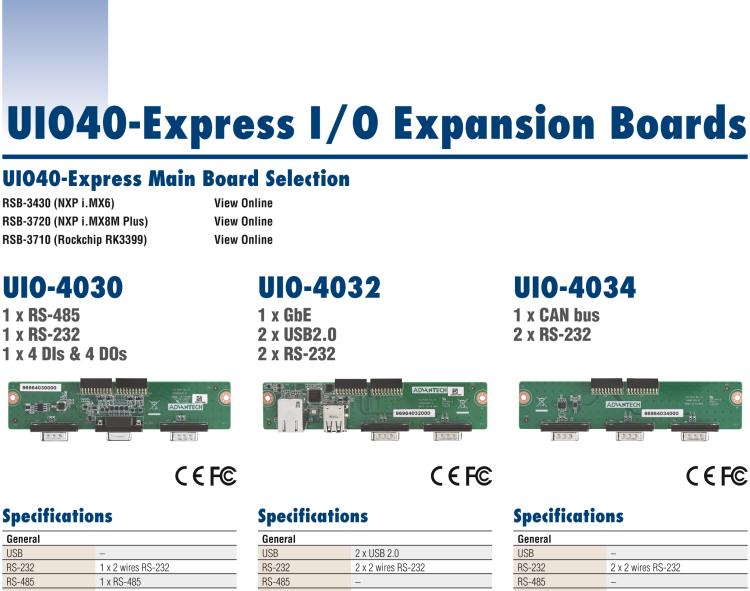 研華UIO-4032 UIO40-Express I/O 擴(kuò)展卡，支持 RS-232, USB & GbE