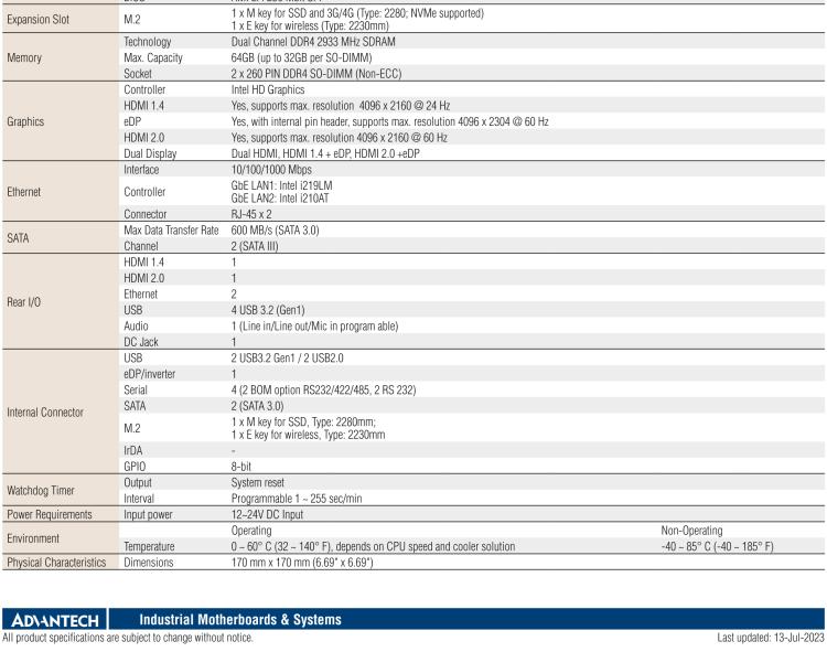 研華AIMB-287 適配Intel? 第10代 Core? i 系列處理器，搭載H420E芯片組。超薄設(shè)計，性能強勁。