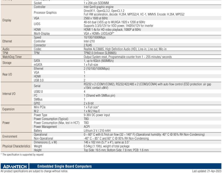 研華PCM-9366 Intel 第六代Atom?奔騰N4200賽揚(yáng)N3350，3.5寸單板電腦