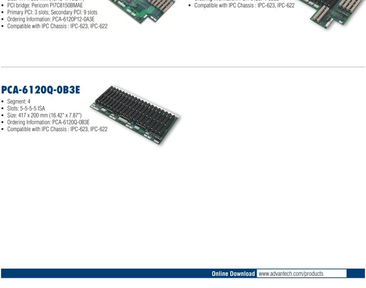 研華PCA-6106P4-0A2E 6 slot PICMG BP,4PCI,2PICMG RoHS K