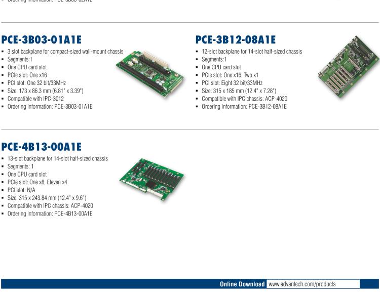 研華PCE-4B12 PICMG 1.3 Half-size Mainstream / Server-grade Backplanes