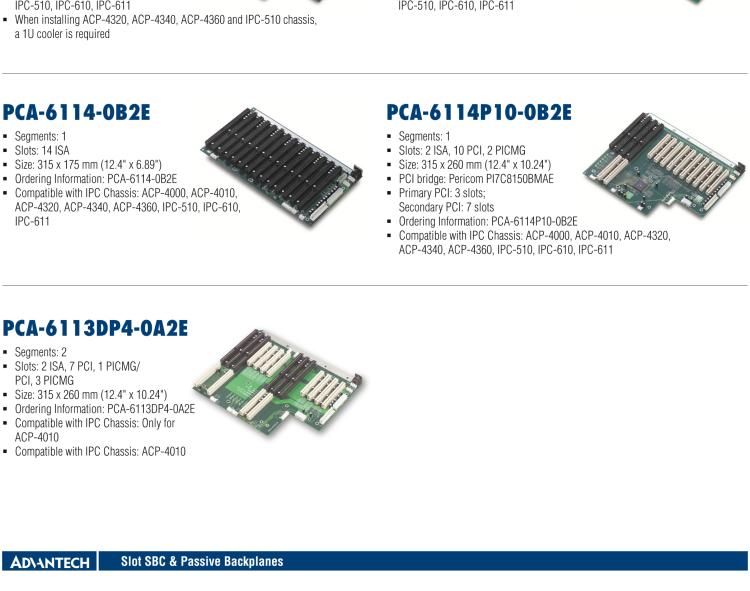 研華PCA-6105P4V-0B3E 5槽，2U高，4 PCI/1 PICMG