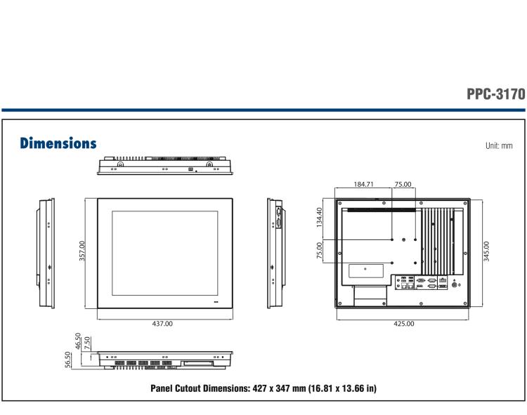 研華PPC-3170-RE4BE 17" 無(wú)風(fēng)扇工業(yè)平板電腦, 搭載 Intel? Atom? E3845 四核心處理器