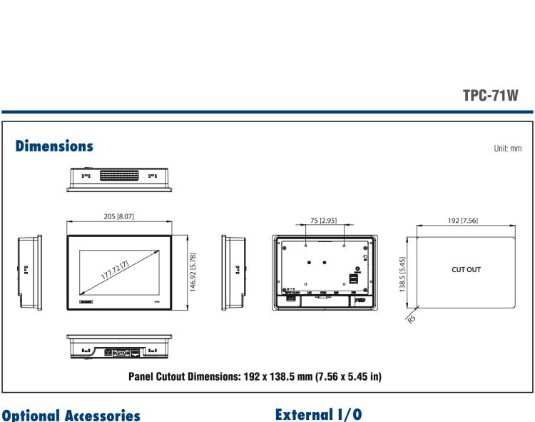 研華TPC-71W 7寸觸摸屏電腦，搭載ARM Cortex?-A9處理器