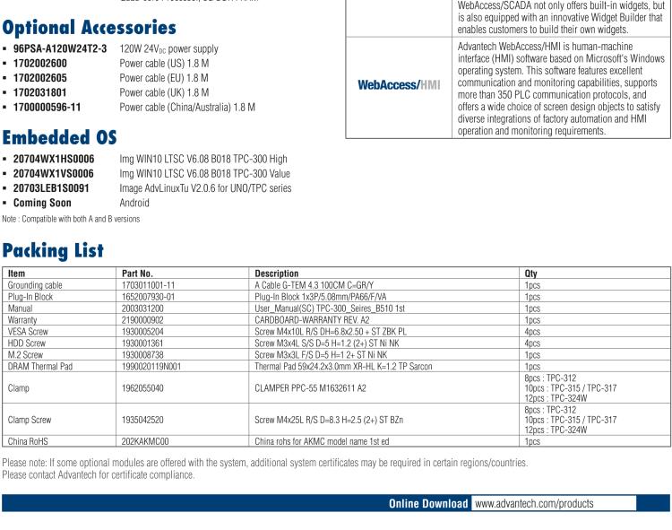 研華TPC-324W 8代Intel?Core? i3/ i5/ i7處理器24" FHD TFT LED LCD觸摸屏電腦，內(nèi)置8G DDR4 RAM