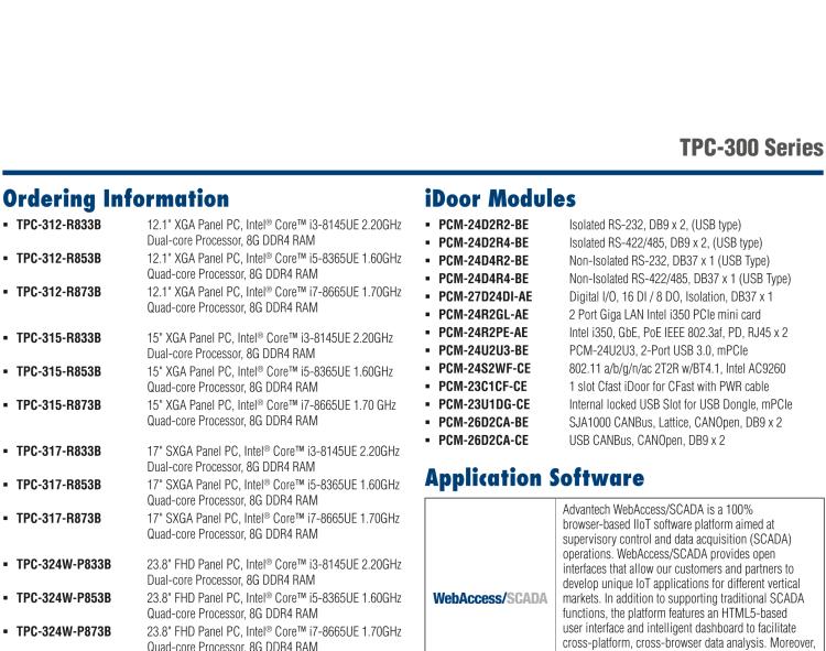 研華TPC-317 17" SXGA TFT LED LCD工業(yè)平板電腦，搭載第八代Intel?Core?i3/ i5/ i7處理器，內(nèi)置8G DDR4 RAM