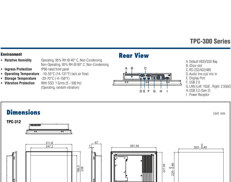 研華TPC-315 15英寸XGA TFT LED LCD觸摸屏電腦，搭載第八代Intel?Core? i3/ i5/ i7處理器，內(nèi)置8G DDR4 RAM