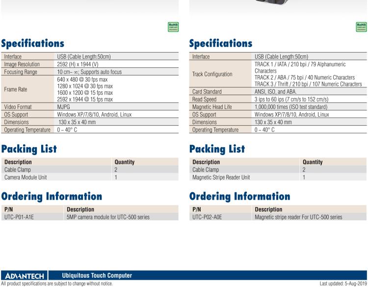 研華UTC-P06 智能卡讀卡器，適用于 UTC-515/520/532系列