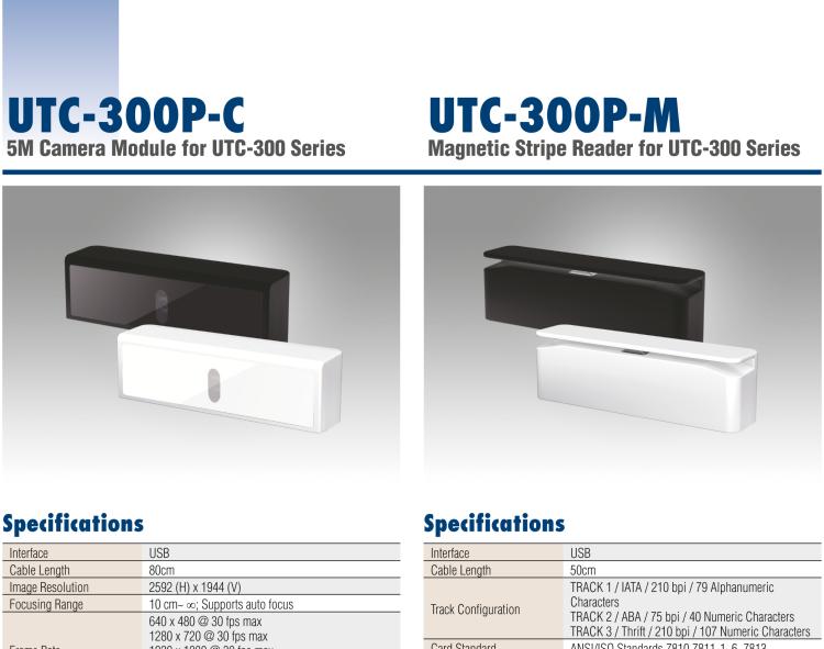 研華UTC-300P-M Magnetic Stripe Reader for UTC-300 Series