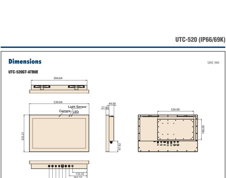 研華UTC-520FT 21.5" Ubiquitous Touch Computer (IP66&69K) with Intel? Core? i5-6300U