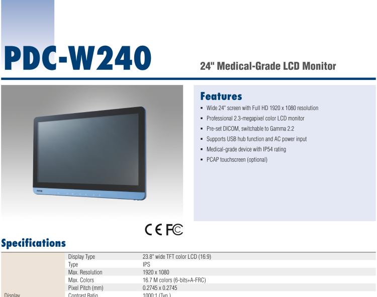 研華PDC-W240 24" Medical Display