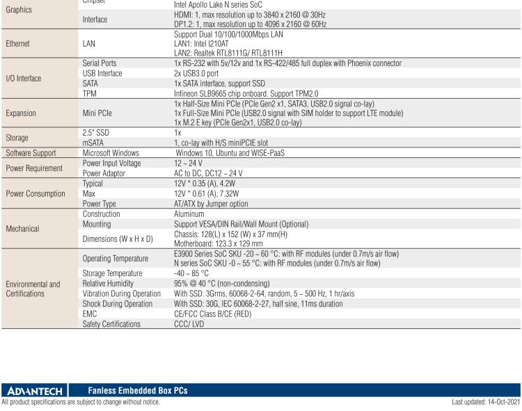 研華UTX-3117 低功耗，緊湊型，4G/WIFI/ BT/LoRa/NB IoT 物聯(lián)網(wǎng)邊緣智能網(wǎng)關